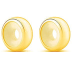 Clip Stopper Charms Sterling Silver Rondelle Spacer Bead Charm Stopper Charm for Pandora Charm Bracelets - color: Gold-Plated (2 pcs)