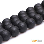 GEM-Inside Black Frost Spacer Agate Gemstone Loose Beads Natural Energy Power Beads for Jewelry Making 10mm Round 15 Inches - color: Black Agate, size: 10mm