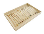 Stackable Jewelry Display Tray Necklace Bracelet Watch Organizer Premium Grad Beige Velvet Home Store Shows Gallery Drawer Divider Closet Organization - color: Bracelets-Watches