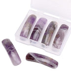 BEADIA Natural Curved Amethyst Stone Beads 36x10mm 4pcs for DIY Bracelet Jewelry Making - color: Amethyst