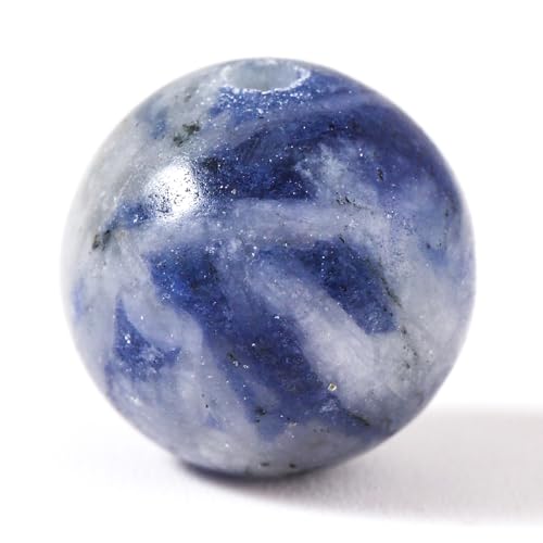 100Pcs Natural Stone 6mm Blue White Sodalite Round Loose Gemstone Energy Healing Beads Hole Size 1mm DIY Smooth Beads for Bracelet Necklace Earrings Jewelry Making - color: Blue White Sodalite, size: 6mm