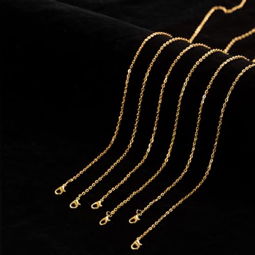 Lemonkey 24 Pack Necklace Chains Bulk,Gold Plated DIY Cable Link Chains for Jewelry Making 24 Inches - color: Gold, size: 24inch