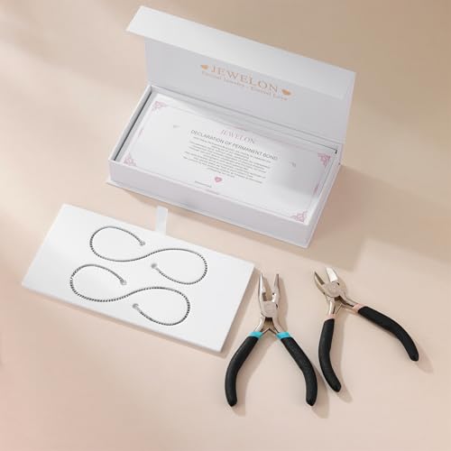Mother’s Day Gift – Permanent Bracelet Kit with Love Vow Card, 316L Stainless Steel Chain & 925 Silver Heart Clasp, Handcrafted, Ideal for Anniversary & Romantic Date Night - color: Silver