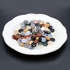 40 Pcs Healing Loose Beads Coin Shape Natural Necklace Stone Pendants Crystal Charms for Jewelry Making DIY Craft - color: coin