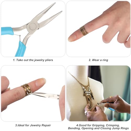 Needle Nose Pliers, Needle/Chain Nose Pliers for Jewelry Making, needle nose pliers for jewelry making - color: Blue-needle Nose Pliers