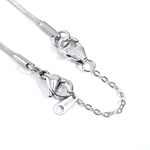White Gold Chain Necklace Extender 925 Sterling Silver Necklace Bracelet Anklet Extenders Chain Extension for Jewelry Making (1 2 3 inch) - color: White Gold