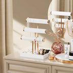 Abiglifty 3 Tier Necklace Holder Display, Jewelry Organizer, Jewelry Stand, Bracelet Display, Necklace Organizer, Bracelet holder, Jewelry Display for Necklace, Watches, Rings, white - color: white