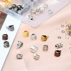 stino Metal Charms for Jewelry Making 100gram, Bulk Tibetan Silver & Gold Plated Trinkets for Earring Necklace Jewelry Making and Findings - color: Bails Mixed Color