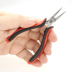 The Beadsmith Flat Nose Pliers, 5 inches (127mm) with Polished Steel Head, Ergonomic Comfort Grip Handle with Double-Leaf Spring