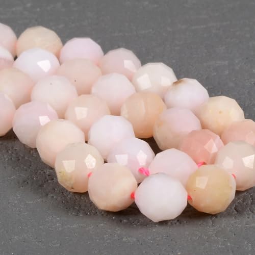 6mm Peruvian Pink Opal Faceted Gemstone Round Loose Beads Strand 15.5-16" DIY Jewelry Making - color: Peruvian Pink Opal