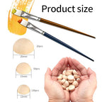 200 Pcs Half Wooden Beads, Unfinished Natural Split Wood Balls, 12mm/15mm/20mm Small Half Round Decorative Wooden Craft Beads Balls for Paint DIY Craft Kids Arts Toy Home Party Decoration