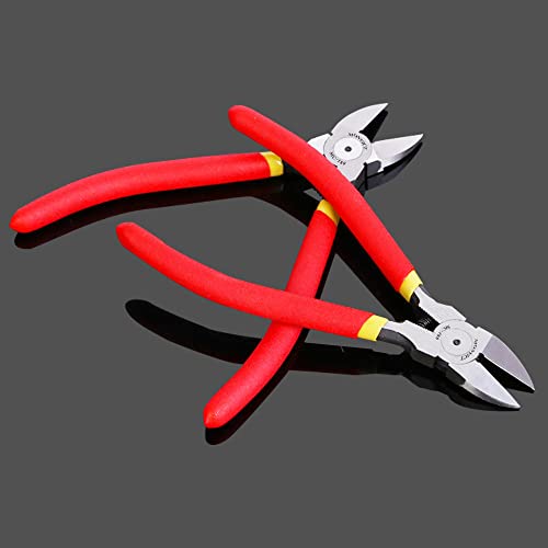 MONVICT Wire Cutters, 6 inch Precision Flush Side Cutters with Longer Cutting Edge Ultra Sharp & Powerful Heavy Duty Pliers, Ideal for Cables, Wires, Zip Ties, Electrical & Any Clean Cut Needs - color: 6"- Pack 1