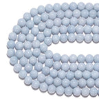 8mm Natural Aquamarine Gemstone Beads Polished Round Smooth Stone Beads for Bracelets Jewelry Making 15inch Loose Beads - color: Aquamarine, size: 8mm