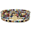Set of 4 Colorful Bead Initial Bracelets, Personalized Stackable Jewelry, Adjustable Stretchy Charm Bracelets for Women, Beaded Bracelet Set, Trendy Custom Jewelry Gift - style: Colorful Bead - U