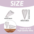 Pandahall 50pcs Tibetan Style Alloy Heart Large Pendant Cabochon Bezel Settings Cabochons Tray Cover Necklace Charms Antique Silver