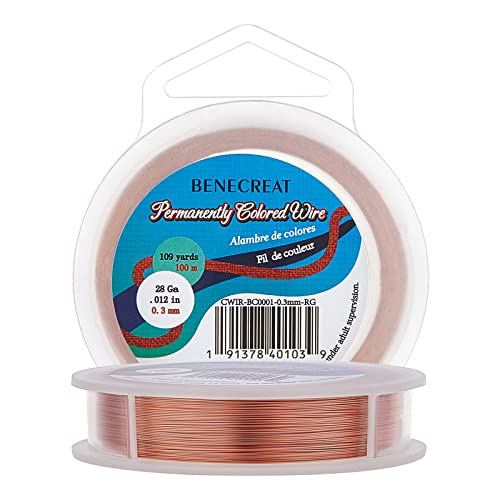 BENECREAT 28 Gauge 328FT Copper Jewelry Wire - Tarnish Resistant Craft Wire for Bracelet & Necklace Making - color: Copper, size: 28-Gauge(328-Feet/109-Yard)