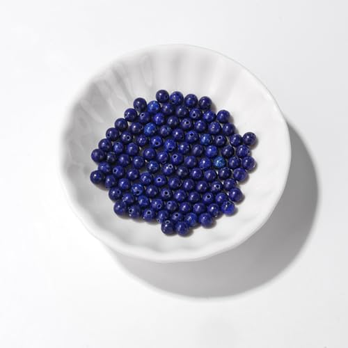 Raicegs 100pcs 4mm Lapis Lazuli Beads Natural Gemstone Beads Round Loose Beads for Jewelry Making DIY Bracelets Necklace - color: Lapis Lazuli, size: 4mm Round