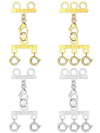 Dailyacc Lucky Necklace Layering Clasp 18K Gold and Silver Multi Strand Clasps for Stackable Necklaces - color: 4PCS Gold and Silver Clasps