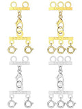 Dailyacc Lucky Necklace Layering Clasp 18K Gold and Silver Multi Strand Clasps for Stackable Necklaces - color: 4PCS Gold and Silver Clasps