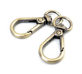 10 Pcs Heavy Duty Swivel Lobster Claw Clasps 3/8 Inch Push Gate Snap Hooks Trigger Clips for Handbag Purse Keychain - color: Brass