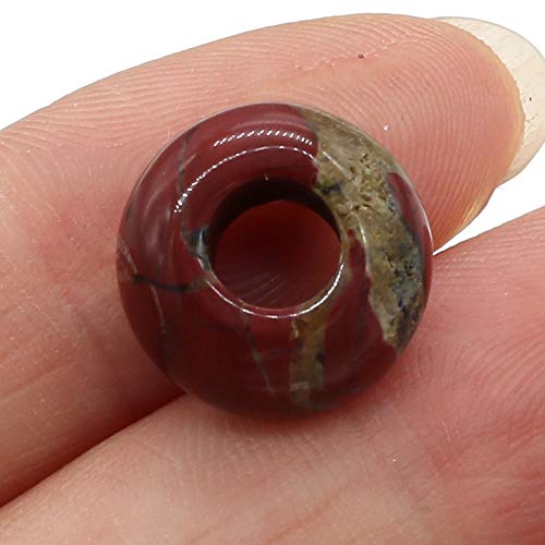 QSLLER Natural Semi-Precious Stone Large Hole Loose Beads Abacus Shape Fashionable Opal Amethyst Unakite Rose Quartz Charm Beads for Making Necklace Bracelet - color: 5x10mm