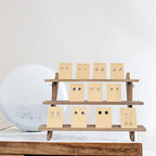 ZYP 51pcs 3-Tier Wood Earring Display Stand, Retail Jewelry Card Stand with Groove + 50 Cards Portable Ring Organizer Holder Showcase Racks for Business Home Using - color: Wood