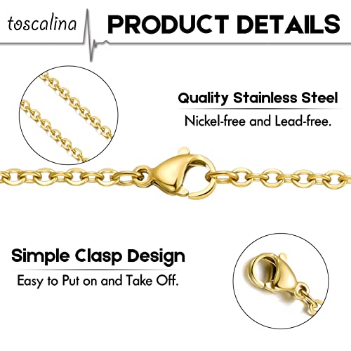 20 Pack Necklace Chains Gold Plated Stainless Steel Cable Chain Necklace Bulk for Jewelry Making, 18 Inches - size: 18 Inches