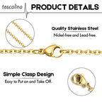 20 Pack Necklace Chains Gold Plated Stainless Steel Cable Chain Necklace Bulk for Jewelry Making, 16 Inches - size: 16 Inches