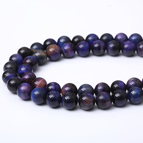 12MM Blue Dream Tiger Eye Round Loose Beads Natural Gem Beads Crystal Energy Stone Beads for Jewelry Making DIY Bracelet Necklace - color: Blue Dream Tiger Eye, size: 12MM