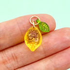 50pcs Glass Pendant Charms - Multicolor Theme Drops for Necklace Craft, Jewelry Making Supplies (Various Styles) - style: Lemon