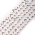 8mm Natural Howlite Gemstone Faceted Clovers Beads Four-Leaf Spacer Loose Beads for DIY Jewelry Making Beads - color: Howlite