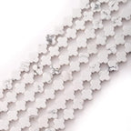 8mm Natural Howlite Gemstone Faceted Clovers Beads Four-Leaf Spacer Loose Beads for DIY Jewelry Making Beads - color: Howlite