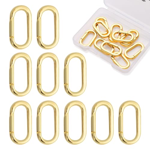 10pcs 14K Gold Plated Oval Clasps,Jewelry Clasps,Gold Paper Clip Clasps,DIY Bracelets Necklaces Jewelry Making and Repairing (Gold-19mm) - color: Gold-19mm