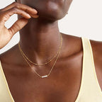 MEVECCO Dainty Gold Chain Choker Necklace 14K Gold Plated Handmade Boho Cute Tiny Beaded Link Choker Necklace Delicate Simple Minimalist Choker Necklace for Women - style: Gold Satellite Bead
