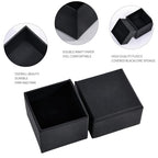 driew 12 Pack Cardboard Drawer Display Jewelry Boxes, Black Gift Boxes Kraft Paper Box Jewelry Gift Packaging Case Sponge Insert and Lids for Rings (2.05x2.05X1.57 Inch)