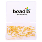 BEADIA 18K Gold Plated Earring Hooks 9x20mm 20pcs for Jewelry Making Findings - size: Hooks 9x20mm
