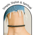 Amazing Gemstone Crystal Anklet Ankle Bracelets for Women - Waterproof Beaded Healing Crystal Anklets, Plus Size Chakra Gemstone Bead Anklet - color: Lava Stone, style: Plain