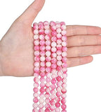 LAIDANLA Pink Tourmaline Jade 8mm Natural Stone Beads Round Loose Gemstone Stone Beads for DIY Bracelet Necklace Earrings Jewelry Making Polishing Beading Crystal 96PCS 2 Strand 32" - color: Z-Pink Tourmaline Jade, size: 8mm