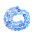 uxcell Matte Crystal Glass Beads 8mm Synthetic Frosted Shining Semi-Precious Round Loose Beads Synthetic Moonstone for Jewelry Making DIY Bracelet, Blue - color: Blue, size: 8mm