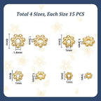 UNICRAFTALE 60 pcs 4 Sizes Flower Spacer Beads Stainless Steel Beads 3-6mm Real 18K Gold Plated Mini Snowflake Loose Beads Metal Beads Small Beads Finding for DIY Bracelet Necklace Jewelry Making - size: 3/4/5/6.1mm