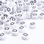 100Pcs Letter Beads - 4x7mm White Round Acrylic Alphabet Beads for Jewelry Making DIY Bracelets, Necklaces & Key Chains - color: D 100Pcs