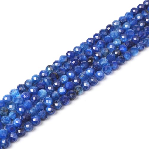Natural Kyanite 4mm Faceted Round Beads Loose Beads 16 Inch for Jewelry Making Beads - color: Kyanite
