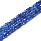 Natural Kyanite 4mm Faceted Round Beads Loose Beads 16 Inch for Jewelry Making Beads - color: Kyanite