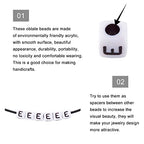 240pcs Opaque Acrylic Letter E Cube Beads White Plastic Alphabet Loose Spacer Square Beads 4-5mm for DIY Name Bracelet Necklace Jewelry Crafts Making Hole: 1.8mm - color: Letter E#White and Black