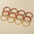 12pcs Friendship Bracelets Beaded Bracelets Heishi Bracelet Cute Bracelets Stack Vinyl Clay Disc Bead Surfer Stretch Summer Beach Bracelets For Women Preppy Bracelets - color: B-color 10A