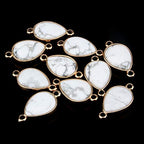 5Pcs Natural Stone Pendants, Agate Crystal Quartz Stone Connectors Charms Healing Chakra Gemstone Necklace Links Pendants for Jewelry Making 28X15X7mm (Random Mixed Colors)