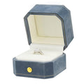 Jewelry Ring Box Small Travel Jewelry Box, Velvet Wedding Ring Box for Business, Engagement, Wedding, Bridesmaid and Mother's Day - Lake blue - color: Ring Box-Lake blue