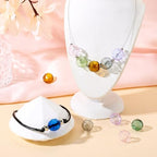 FASHEWELRY 7Pcs Transparent Round Hollow Glass Beads 13mm Crystal Glass Globe Fishing Beads 7 Colors Empty Wish Ball Bead for Wind Chimes Craft Necklace Jewelry Making - color: 7 Colors Round