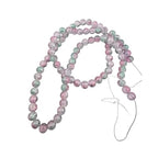 DandS ltd Crackle Lampwork Glass Beads for Jewelry Making, Pink & Green Strawberry Quartz, Vibrant DIY Bracelets, Beading Supplies & Craft Kits for Handmade Jewelry, 80pcs 0.39 inch (10mm), #J275-10 - color: Pink & Green Quartz