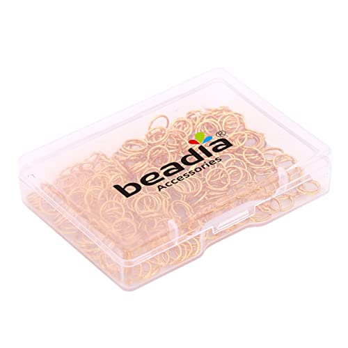 BEADIA 18K Gold Plated Jump Rings Non Tarnish 7mm 300pcs for Jewelry Making Findings - color: Gold, size: 0.7x7mm